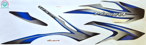 Bajaj Discover 125 ST Black Bike - Blue Sticker — DISCOVER sticker Sri Lanka